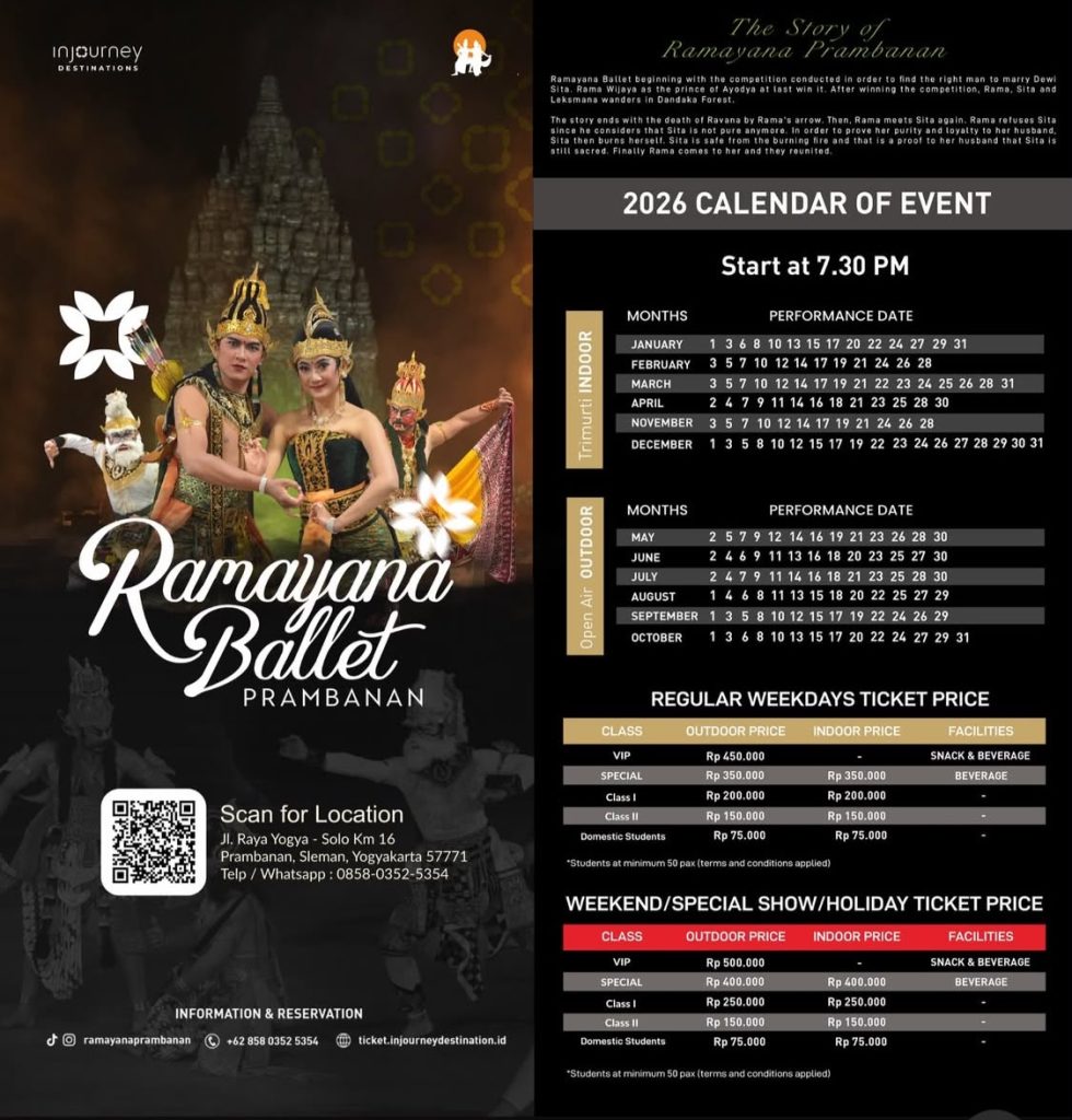 Ramayana Ballet Prambanan schedule 2026